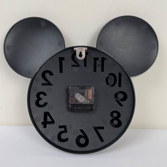 Meidi Clock Disney Mickey Mouse Black 3D Plastic Wall Hanging‎ 11" - Picture 6 of 7